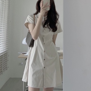 Váy sơ mi kaki mềm chun lưng