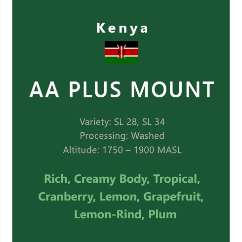 Cà phê nhân xanh (Green beans) Kenya AA Plus Mount 1kg