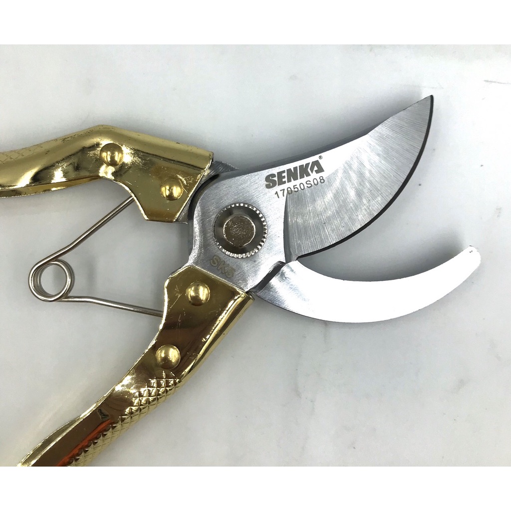 SENKA 1 Kéo cắt cành tỉa cây SENKA Lưỡi SK5 Cán VÂN ĐỒNG Siêu Mềm Siêu Bền Nhẹ Siêu Sắc Bén 8'' 200mm
