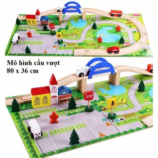 Đồ Chơi Mô Hình Giao Thông Cầu Vượt Thành Phố Bằng Gỗ