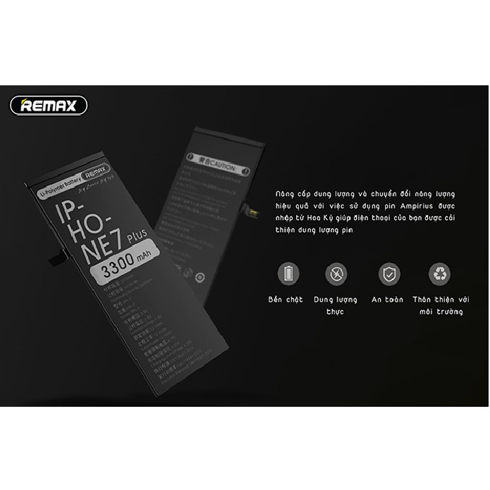 Pin dung lượng cao 3.300mAh cho iPhone 7 Plus Remax RPA-i7