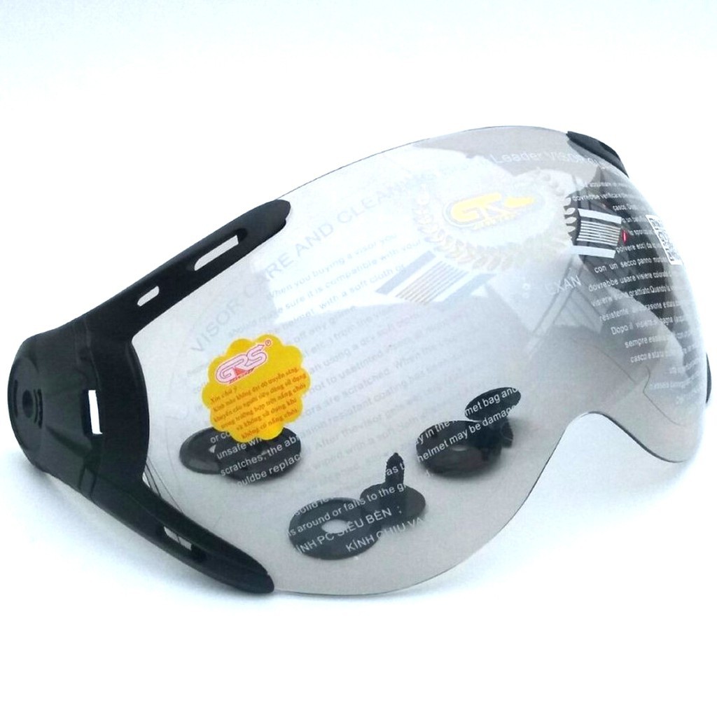 Kính thay thế cho mũ bảo hiểm GRS A33k,A737k,A102k,A966k, A368k, và các loại kính mũ nửa đầu tương tụ tặng kèm bộ ốc.
