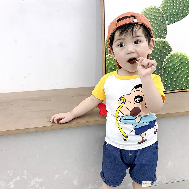 Set Áo Thun Tay Ngắn &amp; Quần Short Cho Bé Trai