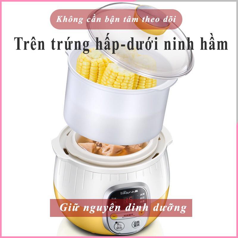 Nồi nấu cháo cho bé - nồi nấu cháo chậm cách thuỷ Bear 0.8L bản quốc tế - Ahimom