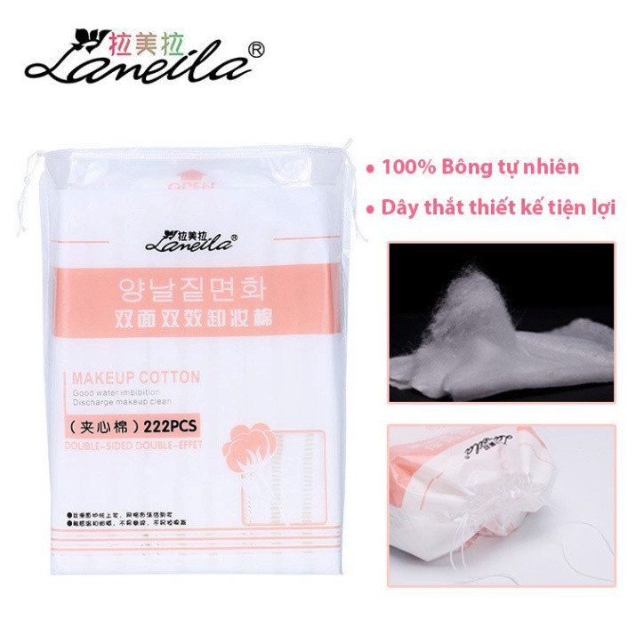 Túi 222 Miếng Bông Tẩy Trang LAMEILA Siêu Mềm Mịn | BigBuy360 - bigbuy360.vn