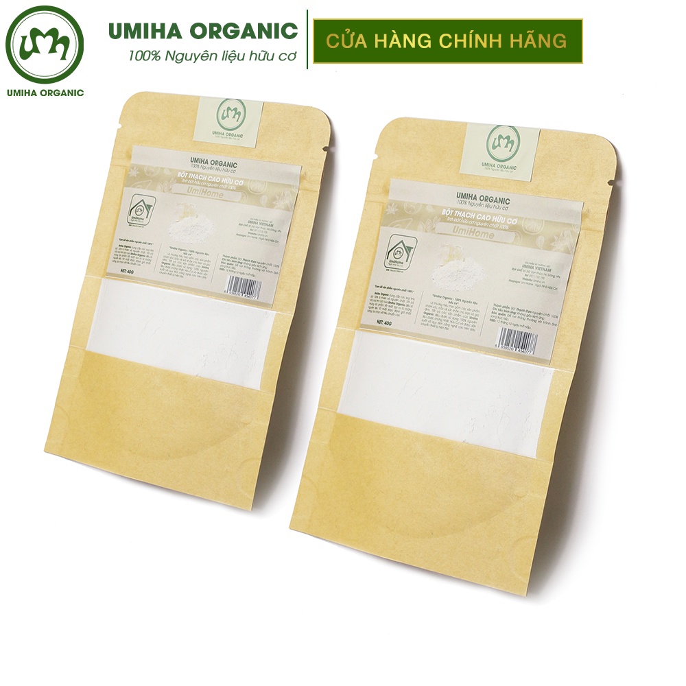 Bột Thạch Cao Nguyên Chất Umiha Organic 135g Đắp Mặt Nạ Trắng Da, Loại Bỏ Mụn Giảm Nhờn Hiệu Quả