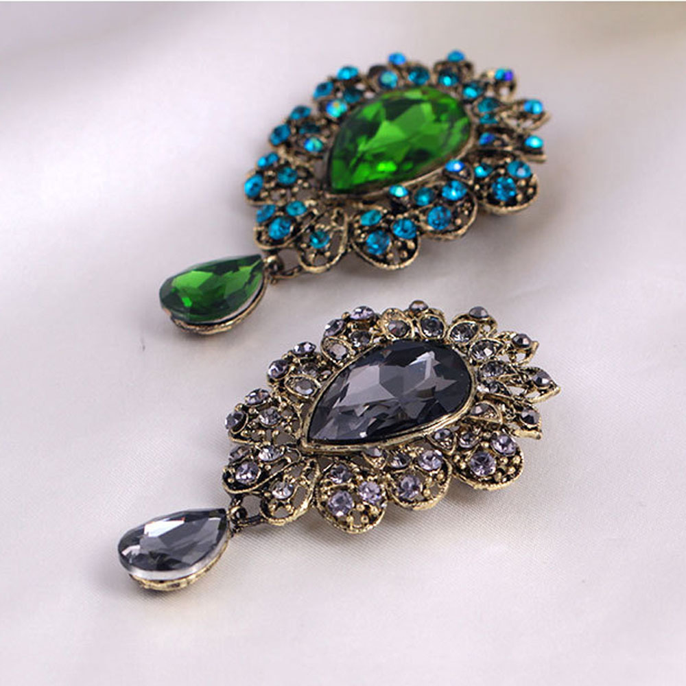 Ghim Cài Áo Hình Lá Đính Kim Cương Giả Nhiều Màu Thời Trang Cho Nữ