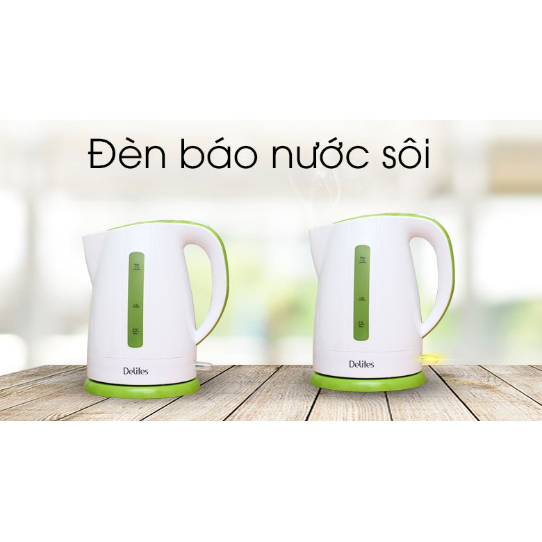 Bình siêu tốc Delites 1.7 lít ST17P01WG Xanh lá