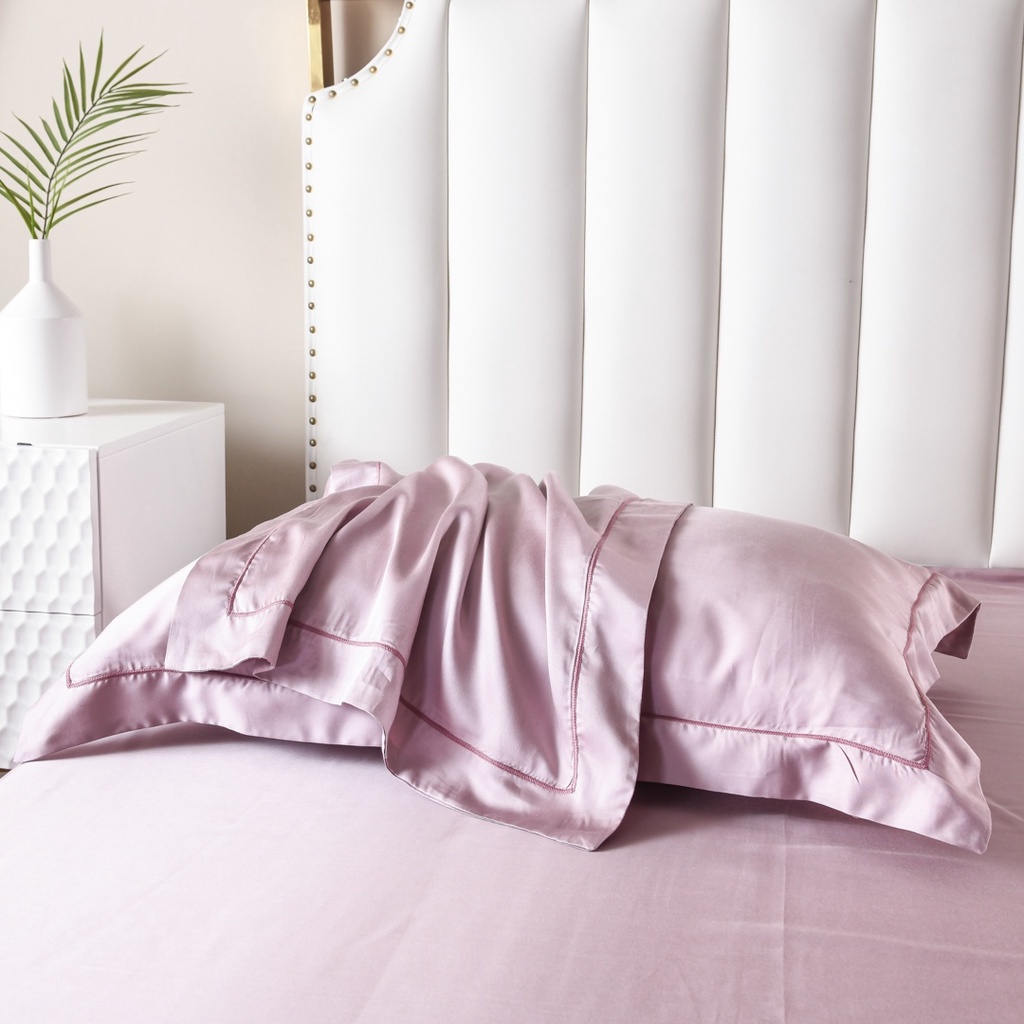 Bộ Chăn Ga Gối Lụa Tencel Cao Cấp Sang Xịn Mịn Mát Gồm Chăn Drap Gối Sét 4 Món - Nhập Khẩu Chính Hãng
