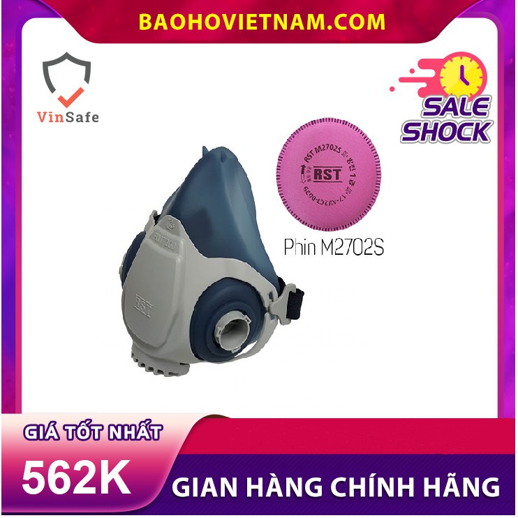 Mặt nạ phòng độc Restech RM 7200 + Phin M2702S chống vi khuẩn, bụi