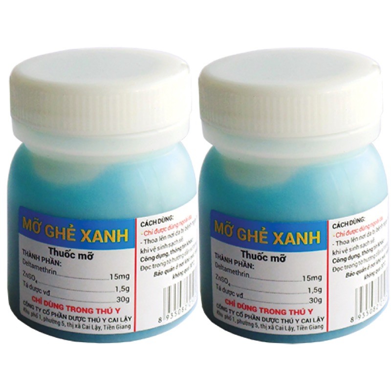 Thuốc mỡ ghẻ xanh - Đặc trị các bệnh ngoài da của chó, mèo, lơn...30g