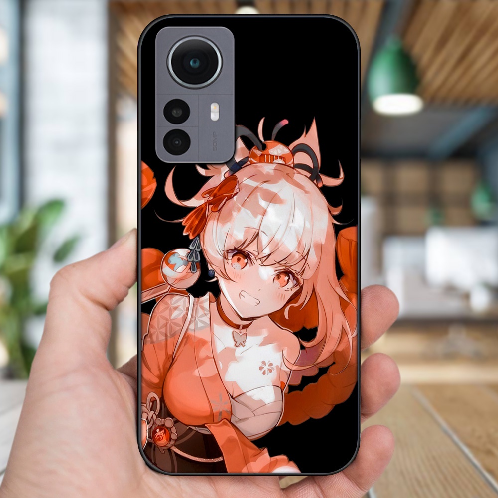 Ốp lưng Xiaomi 12 viền đen in hình Yoimiya Genshin Impact