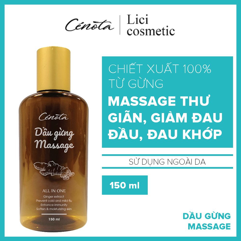 [Mã SRJULY1619 giảm 15K đơn 50K] Dầu gừng massage Cenota, dầu dừng massage giảm đau chống cảm