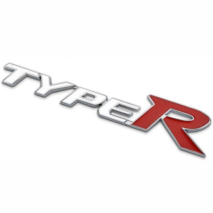 Logo tem chữ TypeR 3D nổi dán trang trí xe Ô tô, Xe hơi