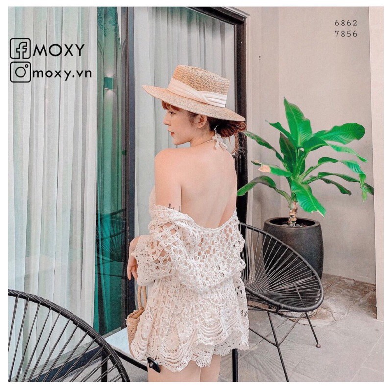 set biển - set 3 món - bra yếm tam giác + quần ren hoa hot hit + choàng ren tay sóng (có tách rời) | BigBuy360 - bigbuy360.vn