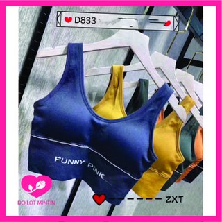 Áo bra len tâm tập gym,thể thao,yoga- áo bra len tâm funny pink hàng siêu hot