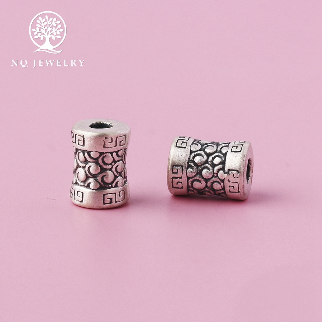 Charm bạc xỏ ngang họa tiết đám mây - NQ Jewelry