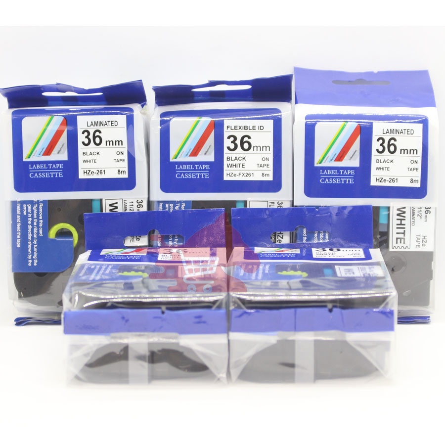 Nhãn in Hze-261, khổ rộng 36mm* dài 8m, chữ đen nền trắng, đa lớp, bám dính cao, Phu Hoang Company