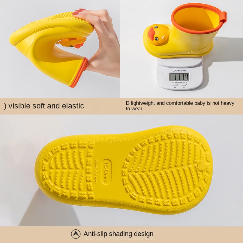Giày đi mưa Lemonkid họa tiết hoạt hình 3 chiều không thấm nước chống trượt cho bé trai và bé gái