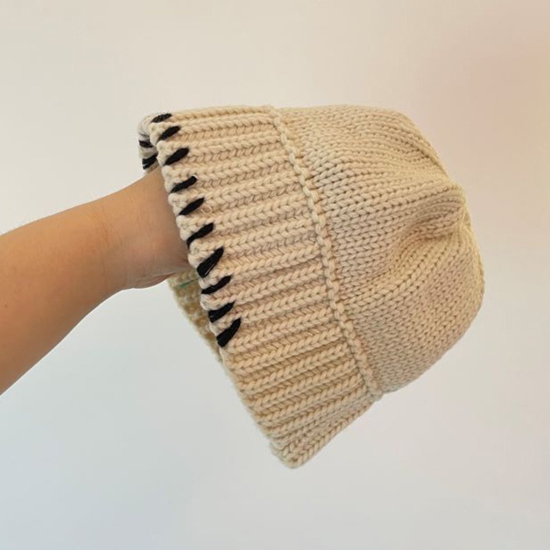 Mũ dệt kim màu tương phải phong cách Hàn Quốc cho trẻ em 6 tháng - 5 tuổi