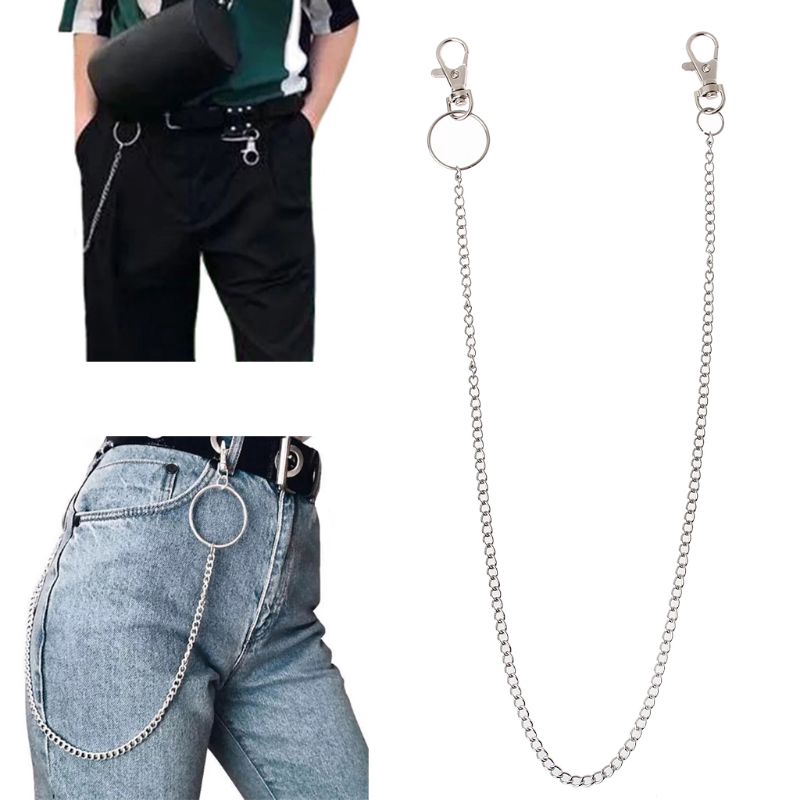 ARIN Long Wallet Chain Leash Pant Jean Keychain Ring Clip Men's Hip Hop Jewelry