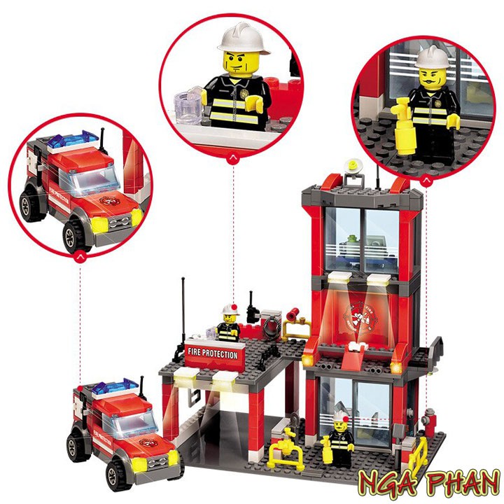 Trạm Cứu Hỏa 300 Chi Tiết City Lego Kazi Đồ Chơi Xếp Hình Lắp Ráp