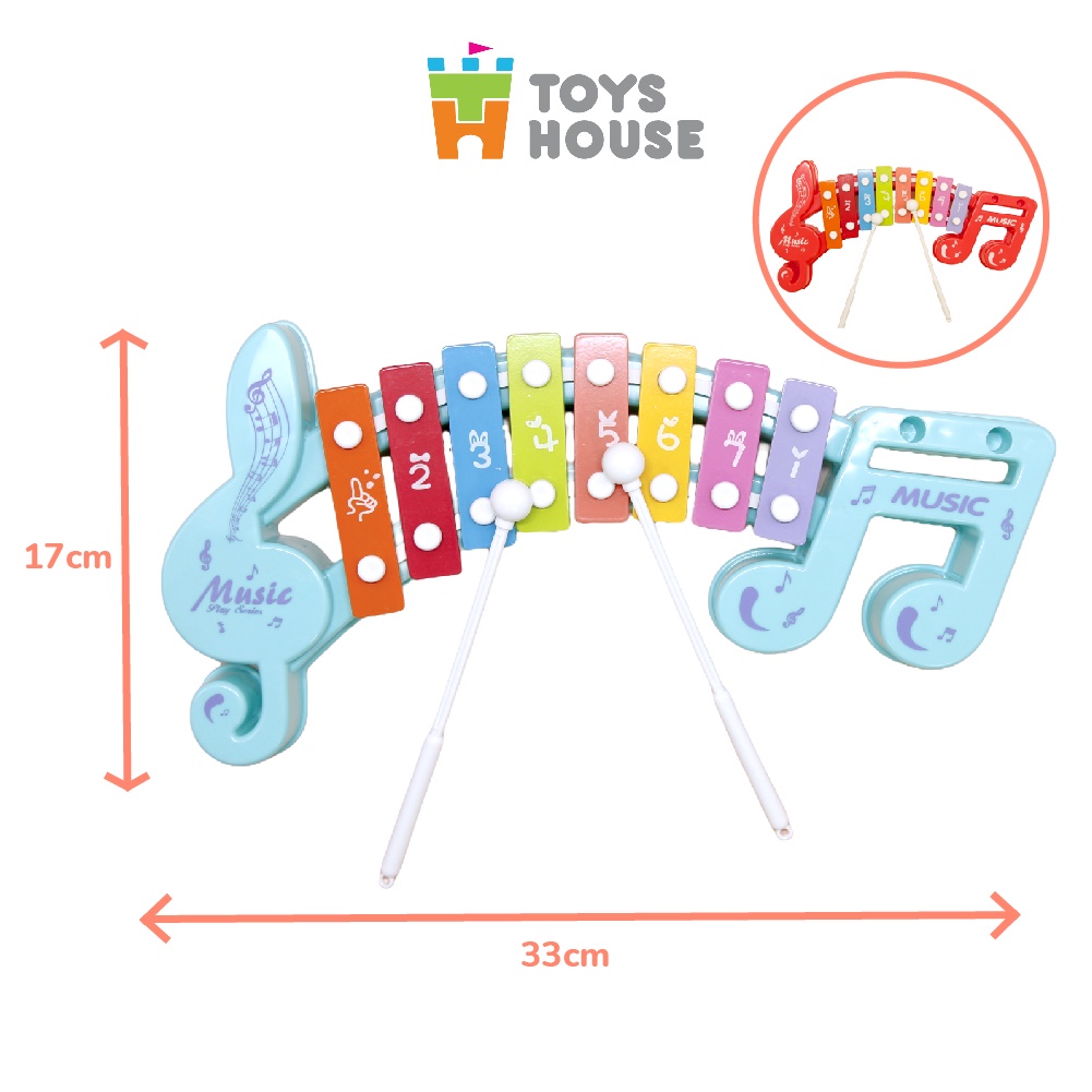 Đồ chơi đàn gõ Xylophone cho bé 8 phím hình nốt nhạc cho bé Toyshouse 683-2