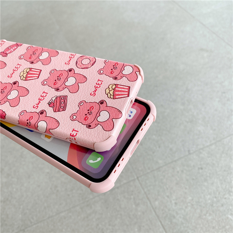 Ốp Lưng Da Mềm Chống Rơi In Hình Gấu Cho Iphone 12 Pro Max Ip11 X Xr 6 7 8 Plus | BigBuy360 - bigbuy360.vn