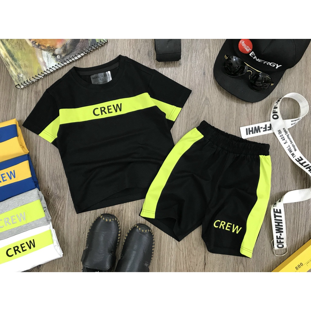 Set thun thể thao in chữ bé trai