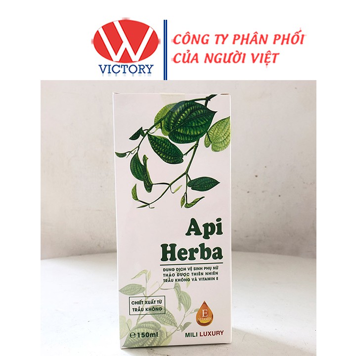 Dung dịch vệ sinh phụ nữ Api Herba - Chiết xuất từ trầu không và vitamin E -  Chai 150ml - Victorypharmacy