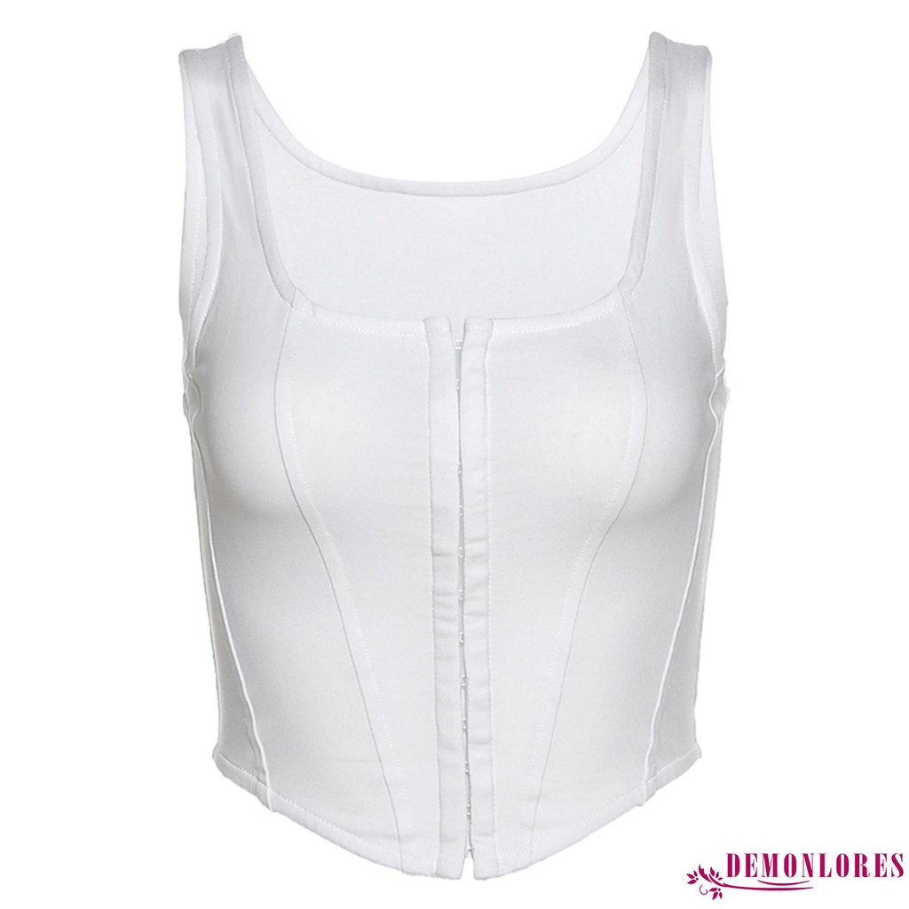 Áo croptop sát nách cổ vuông thời trang quyến rũ cho nữ