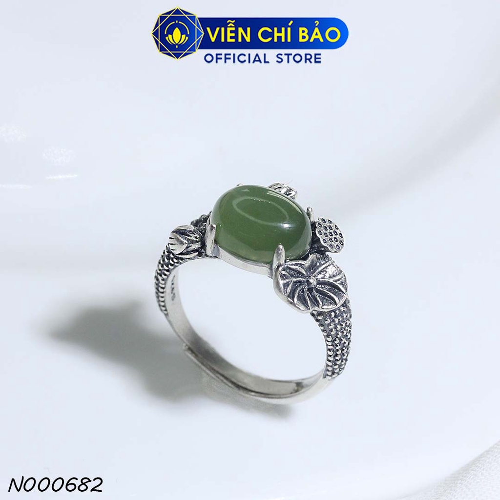 Nhẫn bạc nữ đài sen gắn đá chất liệu bạc 925 thời trang phụ kiện trang sức Viễn Chí Bảo N000682