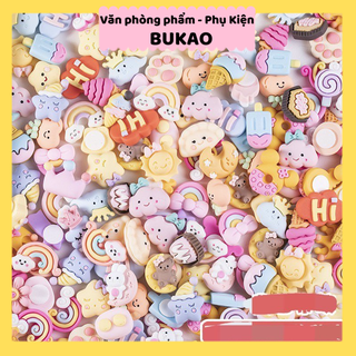Charm có keo dán sẵn, slime, Sticker 3D, Diy Bánh Kẹo Decor Mọi Vật Dụng Bình Nước, Sách Vở,Ốp Điện Thoại...