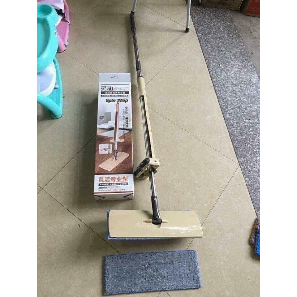 Chổi lau nhà tự vắt thông minh xoay 360 độ tặng kèm 2 bông lau thay thế