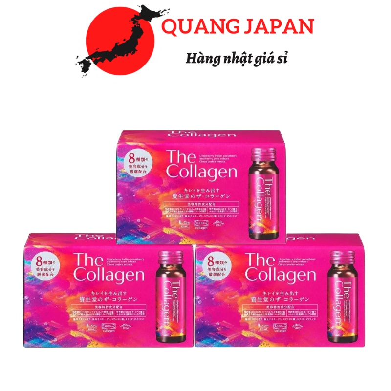 Combo Liệu trình 3 hộp nước uống đẹp da The Collagen Shiseido mẫu mới Nhật Bản