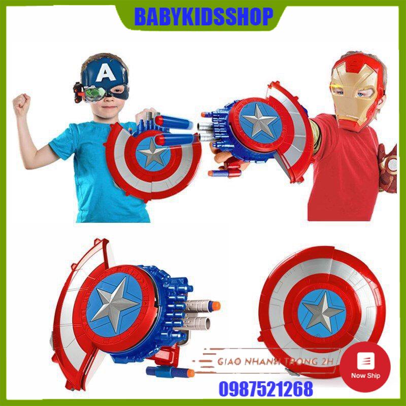 Khiên Captain America đồ chơi siêu nhân Marvel Avengers cho bé đóng vai đội trưởng Mỹ, quà tặng sinh nhật cho bé