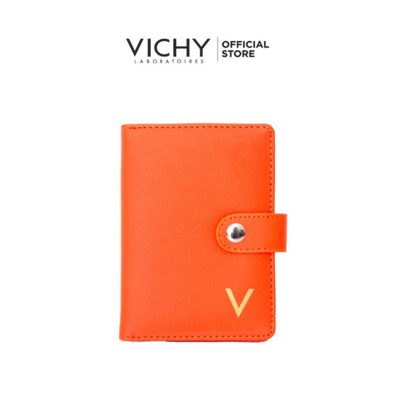 [HB GIFT – Quà tặng không bán] Ví đựng card Vichy màu cam