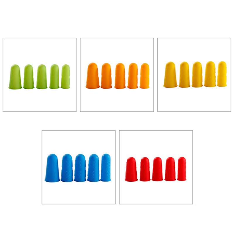 Set 5 Bao Đeo Ngón Tay Bằng Silicon Chống Trượt Chịu Nhiệt Độ Cao