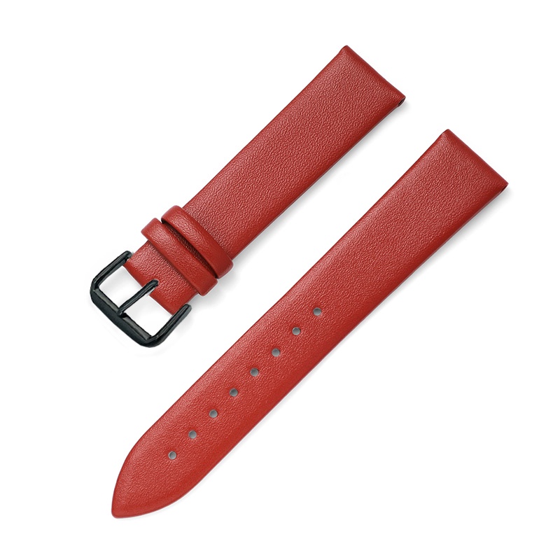 (Đỏ) Dây đồng hồ da bê mềm slim BO-20 chống thấm nước nhiều size 10 12 14 15 16 18 19 20 22mm