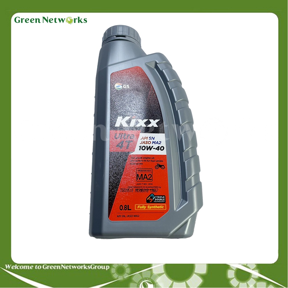 Dầu nhớt Kixx 10W40 MB cho xe tay ga Ultra 4T Nhớt tổng hợp cao cấp 800,1000ml Chính Hãng - GreenNerWorks