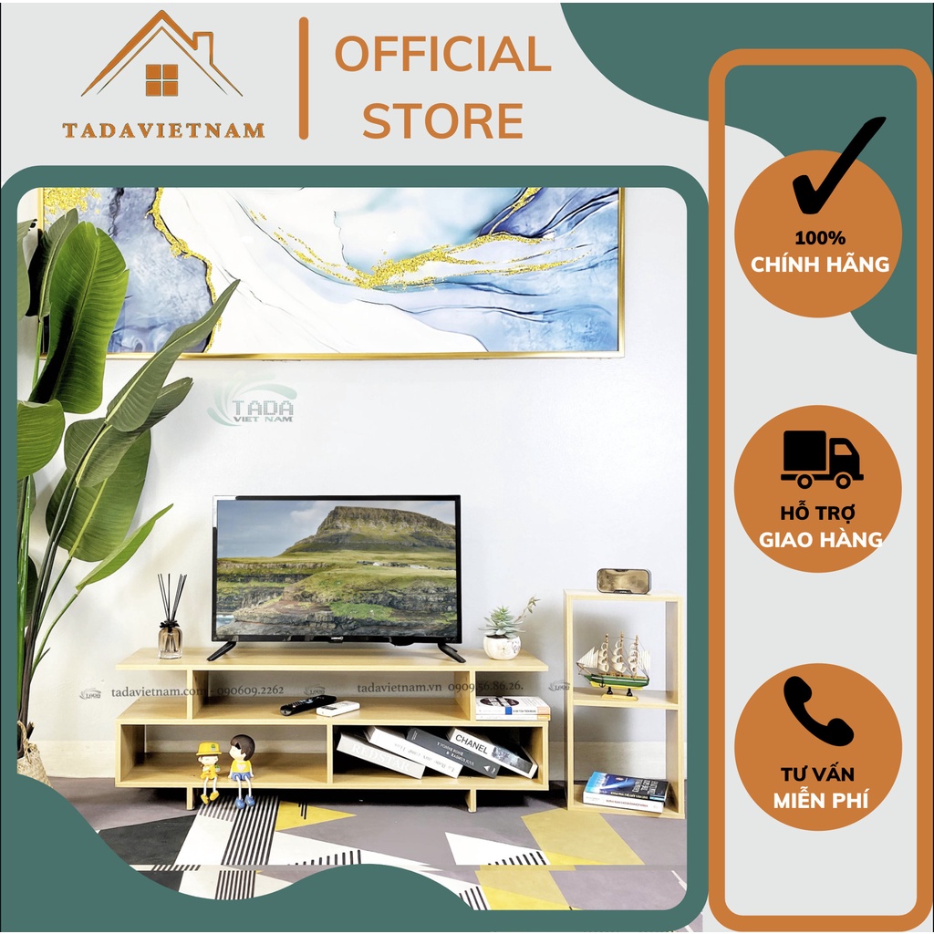 Kệ tivi để sàn phòng khách, phòng ngủ phong cách Châu Âu đơn giản, đa năng chất liệu gỗ MDF cao cấp mã TADA-ZPDS10