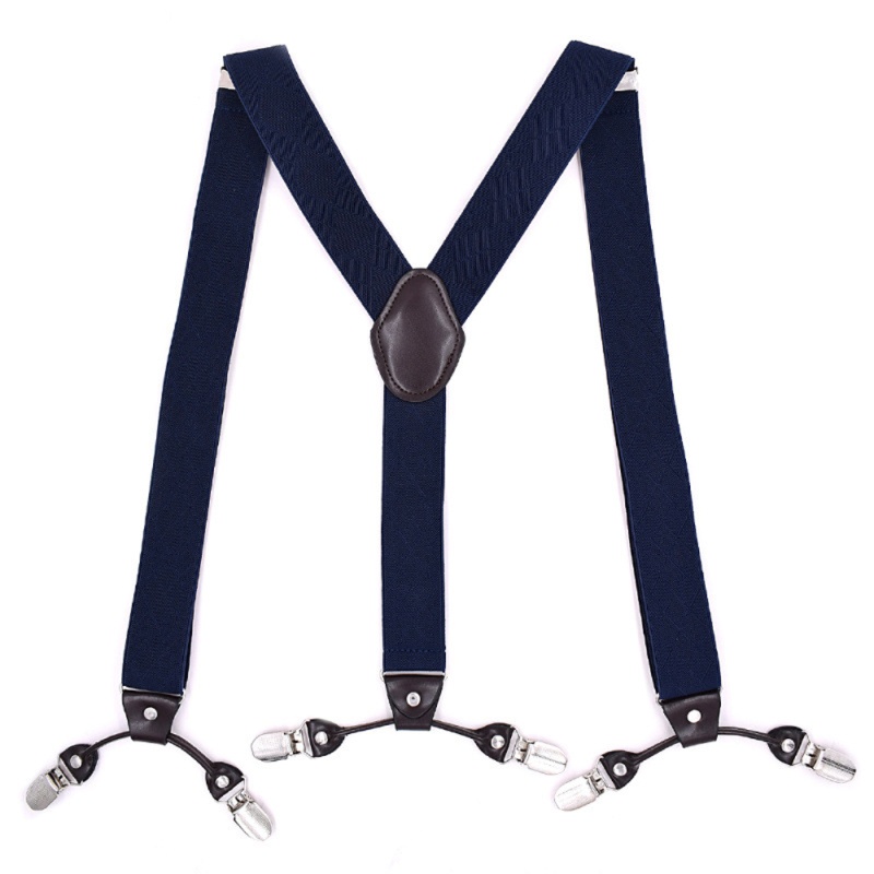 Dây Đai Quần Áo Chữ Y Màu Trơn Hoặc Chấm Bi Gắn 6 Kẹp Co Giãn Chống Trượt Có Thể