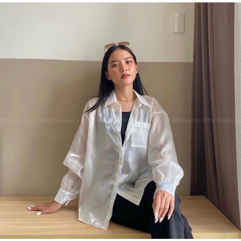 Set Áo Sơ Mi Kèm Áo Dây From Rộng