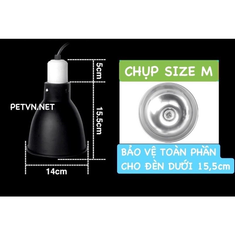 Máng đèn nhỏ 5,5inch cho UVB, Chụp đèn UVA, nguồn đèn chịu nhiệt cao.