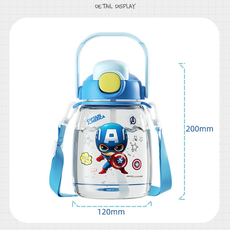 DISNEY Bình Nước Thể Thao Cỡ Lớn 1300ml In Họa Tiết Marvel Thời Trang Mùa Hè Cho Học Sinh