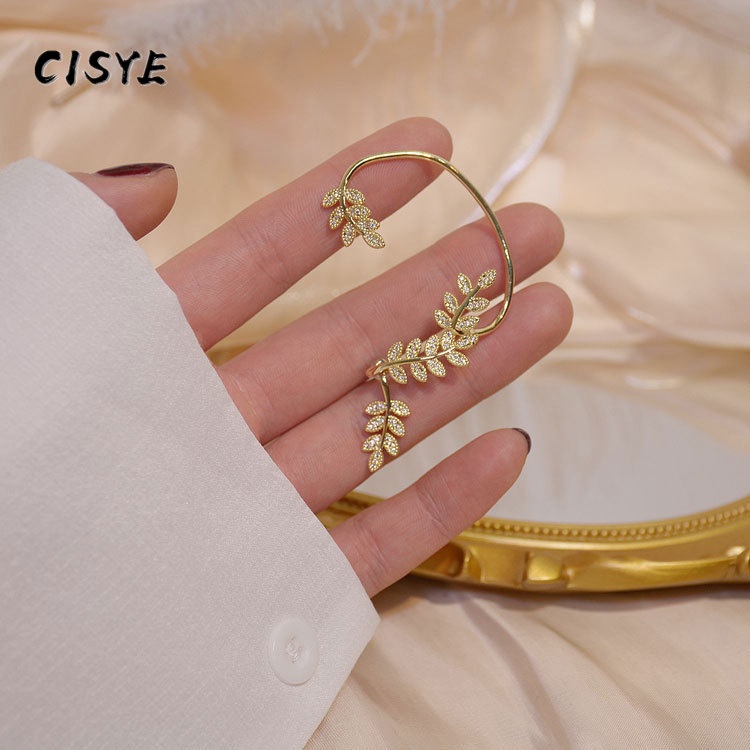 Hoa Tai Hình Lá Đính Đá Thời Trang Dành Cho Nữ