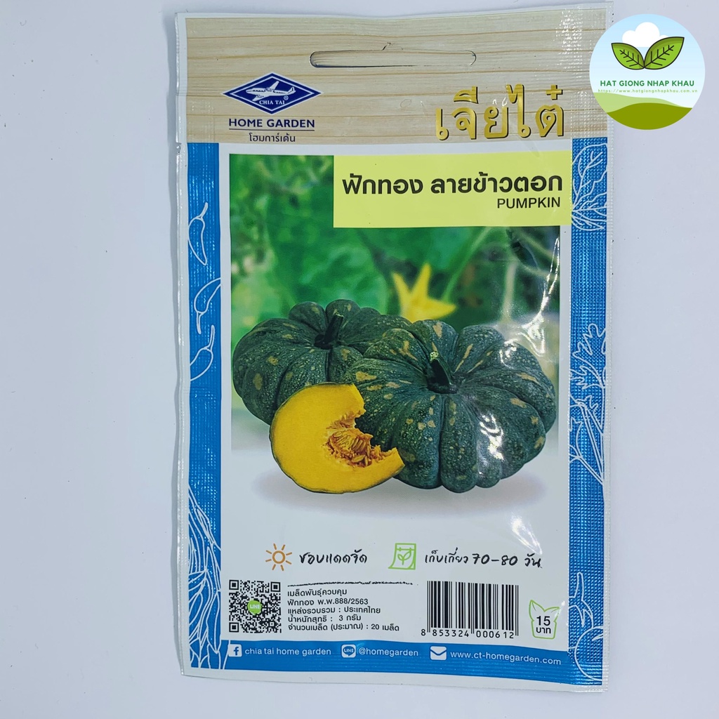 Hạt giống bí ngô da cóc Thái Lan. 3 gr/gói