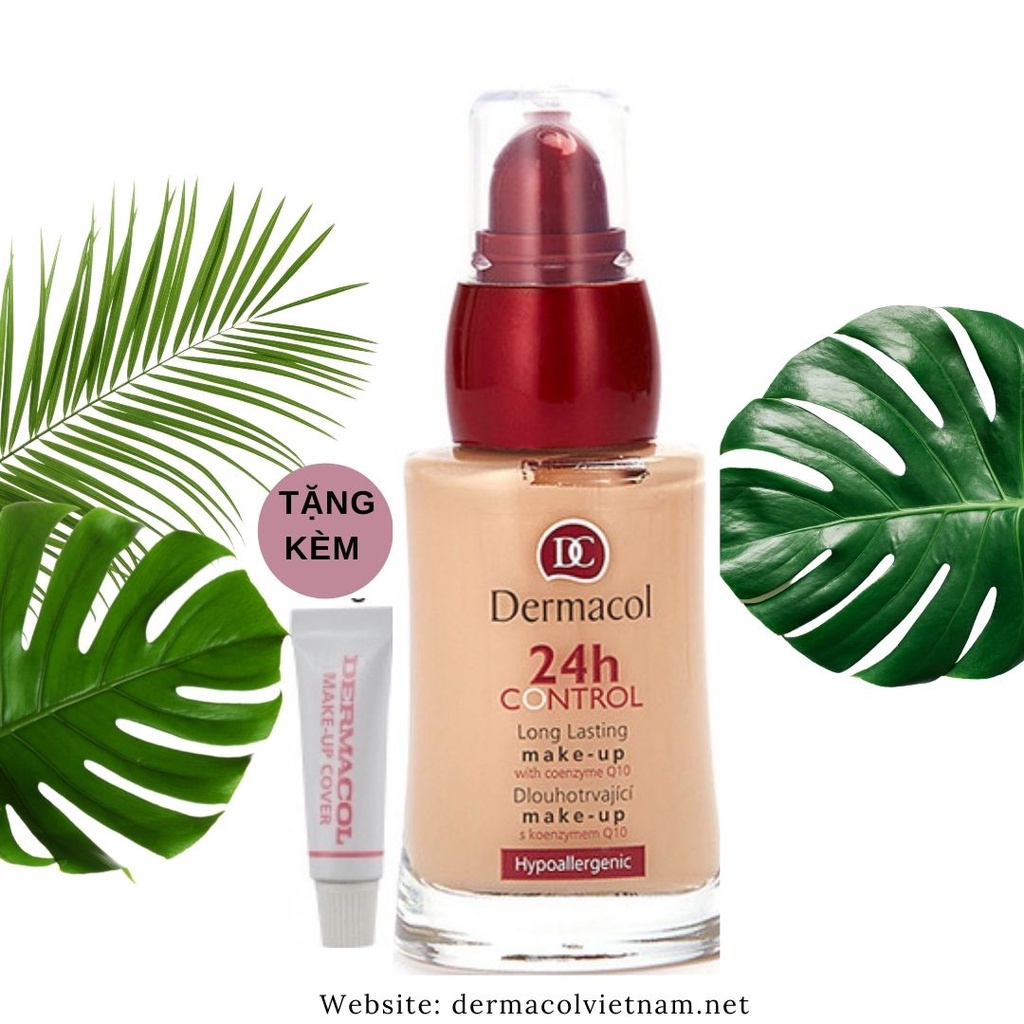 Kem Nền da khô, hỗn hợp Dermacol 24h Control Make-up [Mua 1 tặng kem che khuyết điểm Dermacol kèm theo]