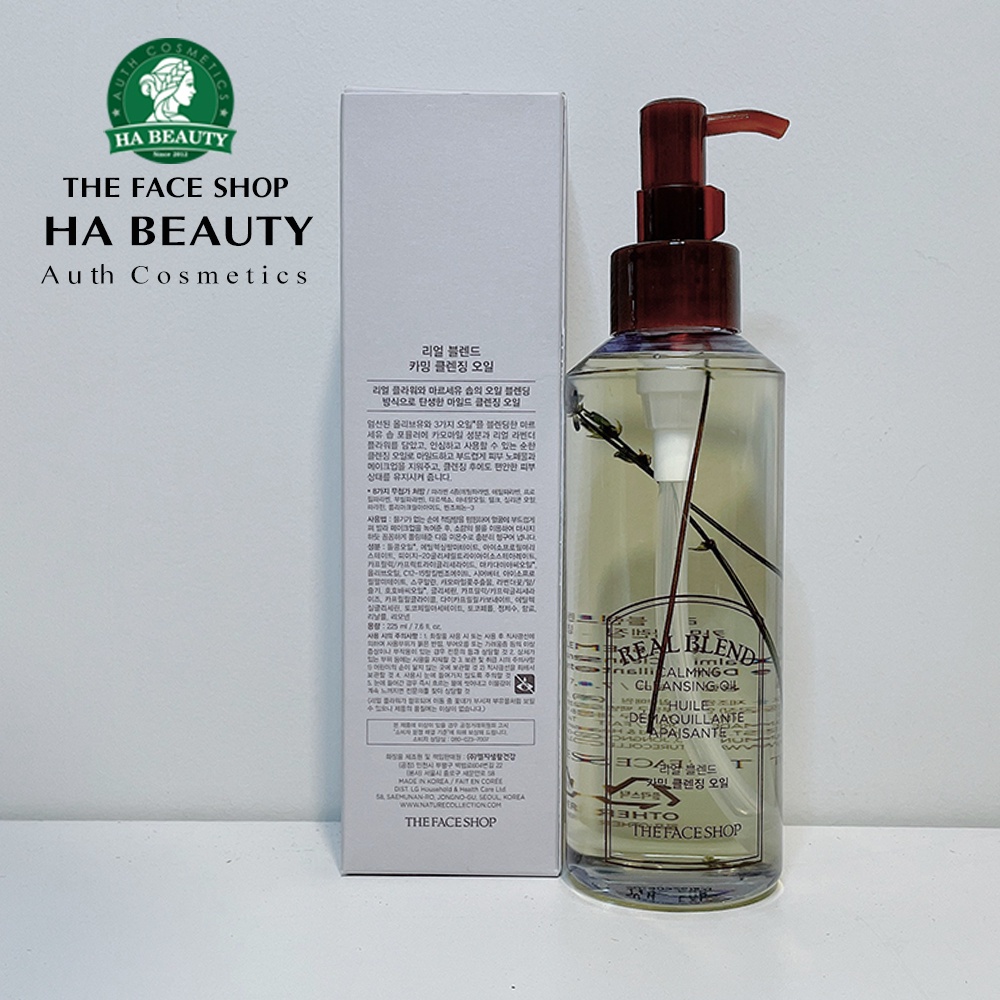 Dầu tẩy trang sạch sâu dịu nhẹ cho da nhạy cảm The Face Shop Real Blend Calming Cleansing Oil 225ml