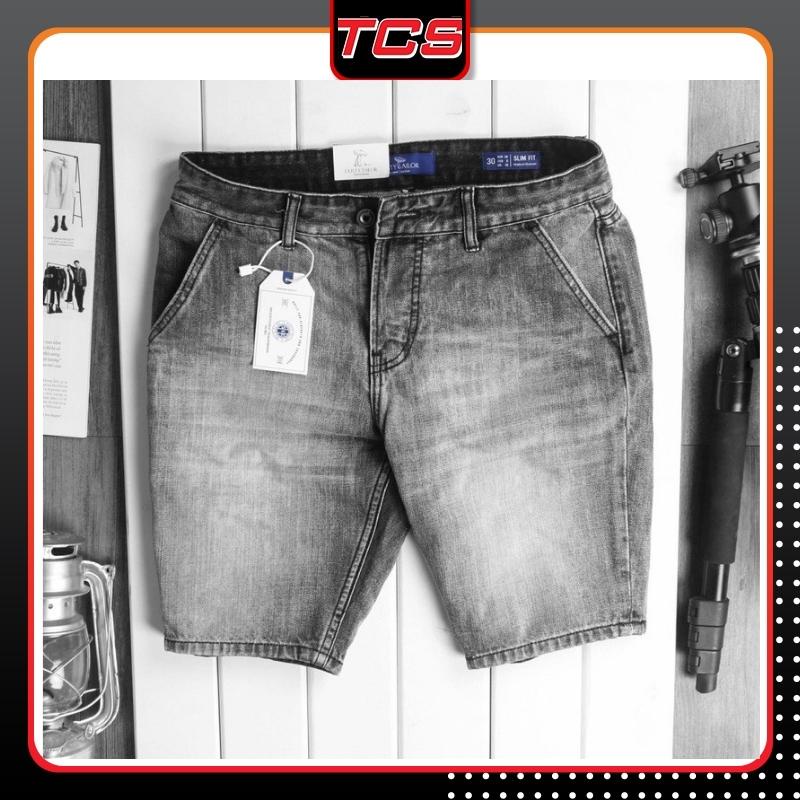 Quần short jean thêu màu xanh rách xước cao cấp mới TCS 0900